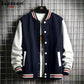 Fashion Fleece Casual Baseball Uniform Cotton Spliced Regular Rib Sleeve Brand Clothing Bomber Jacket Men