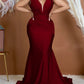 Elegant Evening Dress Long Party Gown Sexy Deep V Sleeveless Mermaid Bodycon Maxi
