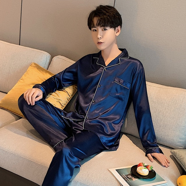 Sleepwear Silk Satin Pajama