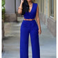 High waist v neck Jumpsuit for Women