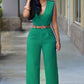 High waist v neck Jumpsuit for Women