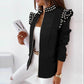 Elegant Long Sleeve Ruffle Plaid Print Zipper Top Jacket Coat