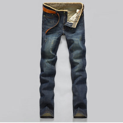 Slim Fit Classic Straight Stretch Denim Pants Trousers - Jeans