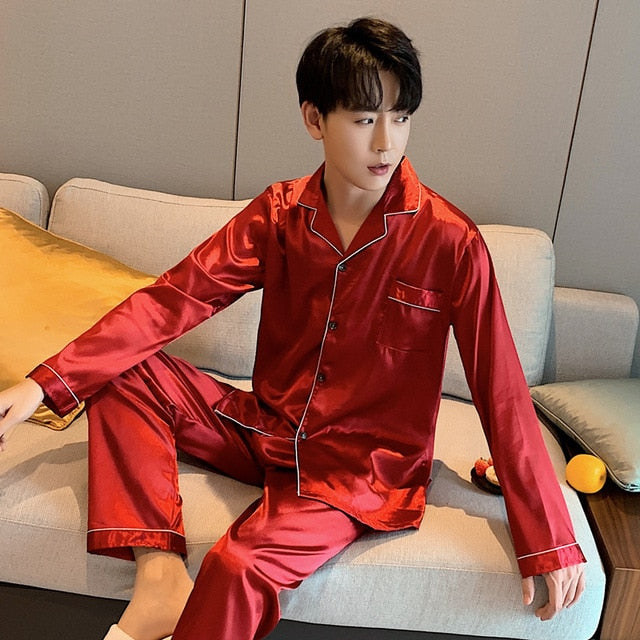 Sleepwear Silk Satin Pajama