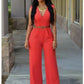 High waist v neck Jumpsuit for Women