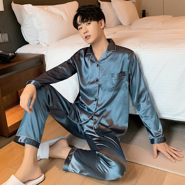 Sleepwear Silk Satin Pajama