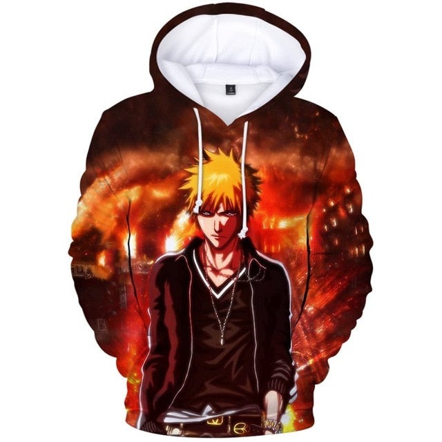 Anime Bleach Print 3d Hoodies Sweatshirt for Men