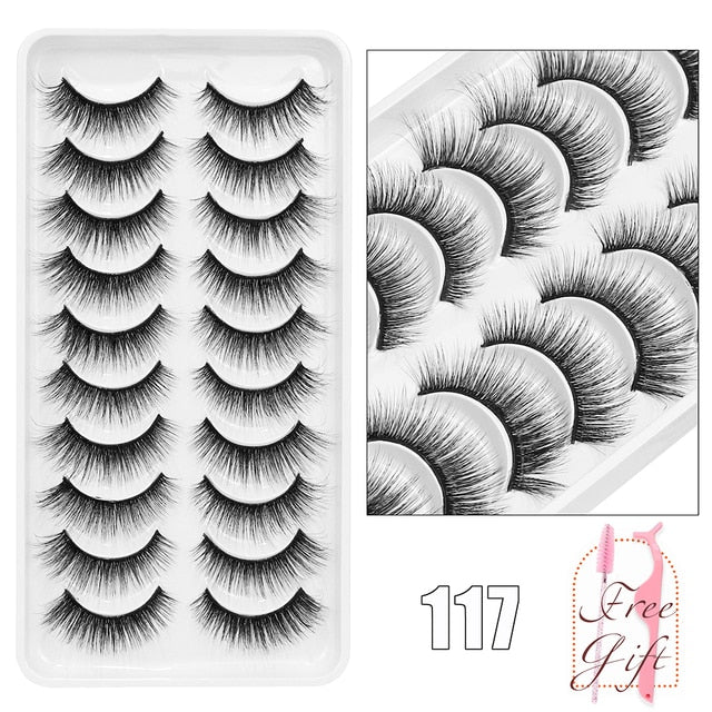 Natural False Eyelashes 5 Pairs Dramatic 3D Mink Lashes