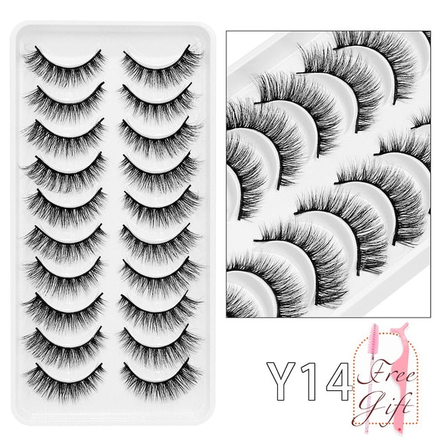 Natural False Eyelashes 5 Pairs Dramatic 3D Mink Lashes