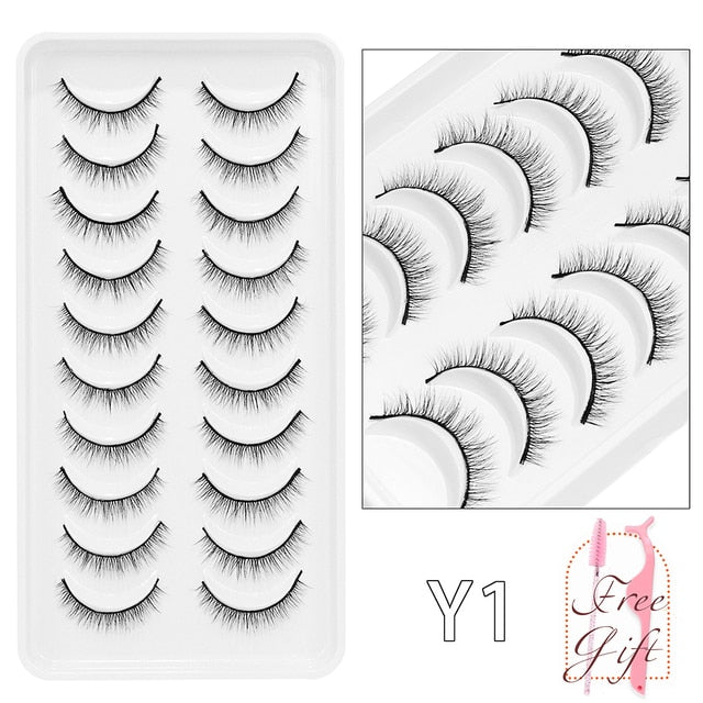 Natural False Eyelashes 5 Pairs Dramatic 3D Mink Lashes