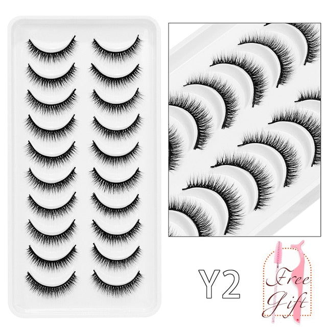 Natural False Eyelashes 5 Pairs Dramatic 3D Mink Lashes