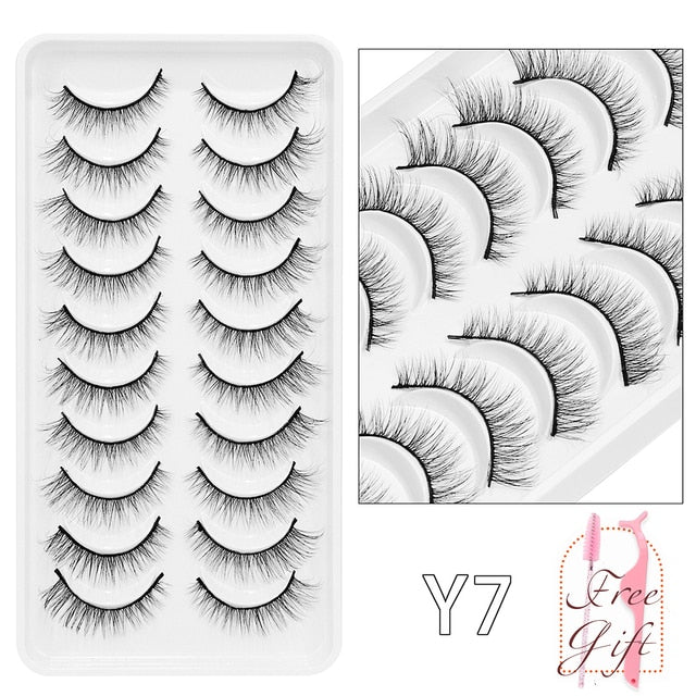 Natural False Eyelashes 5 Pairs Dramatic 3D Mink Lashes