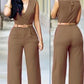 High waist v neck Jumpsuit for Women
