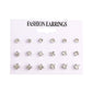Pearl Crystal Stud Earrings Set For Women