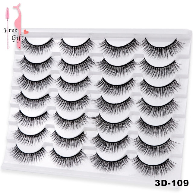 Natural False Eyelashes 5 Pairs Dramatic 3D Mink Lashes