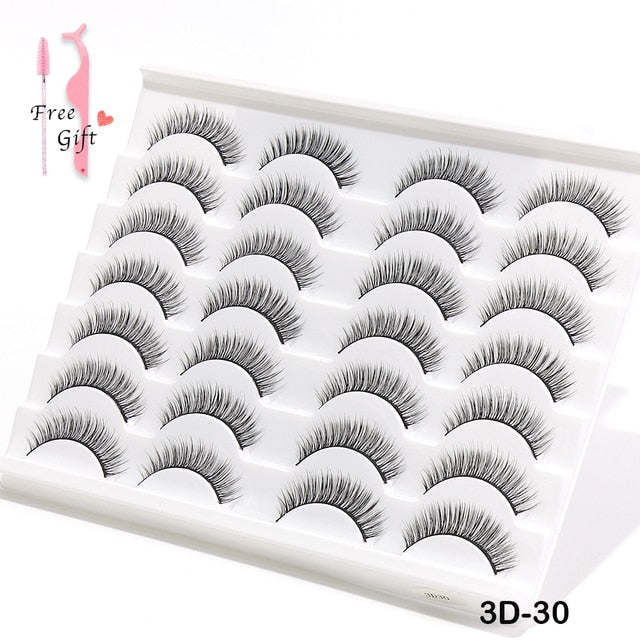 Natural False Eyelashes 5 Pairs Dramatic 3D Mink Lashes