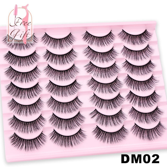 Natural False Eyelashes 5 Pairs Dramatic 3D Mink Lashes