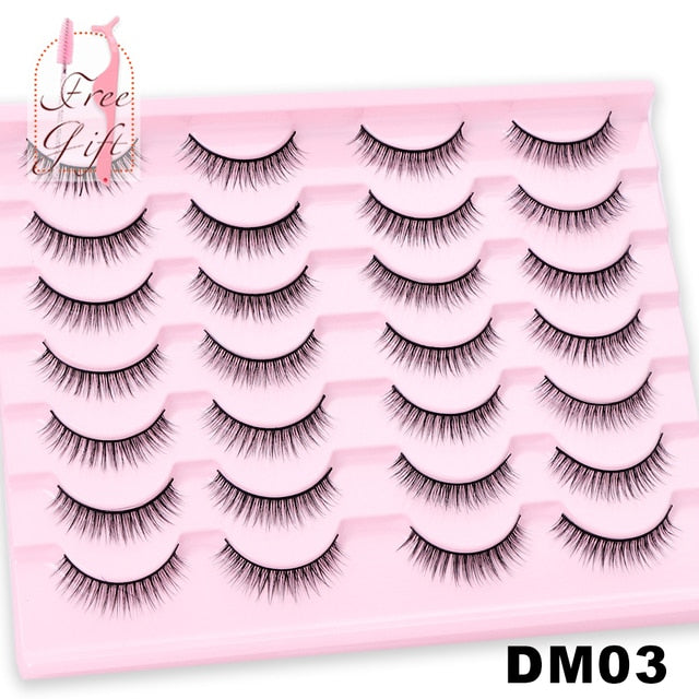 Natural False Eyelashes 5 Pairs Dramatic 3D Mink Lashes