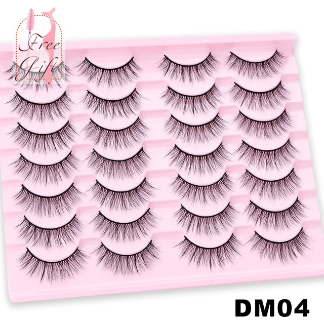 Natural False Eyelashes 5 Pairs Dramatic 3D Mink Lashes