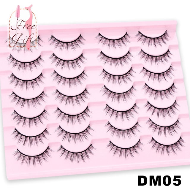 Natural False Eyelashes 5 Pairs Dramatic 3D Mink Lashes