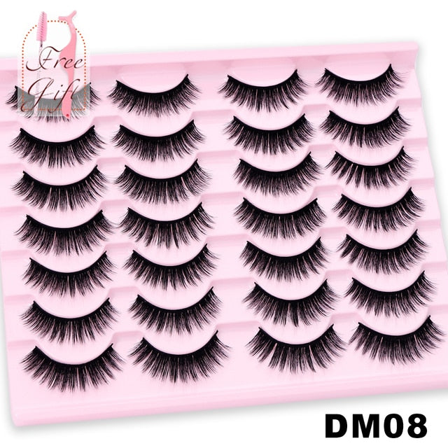 Natural False Eyelashes 5 Pairs Dramatic 3D Mink Lashes