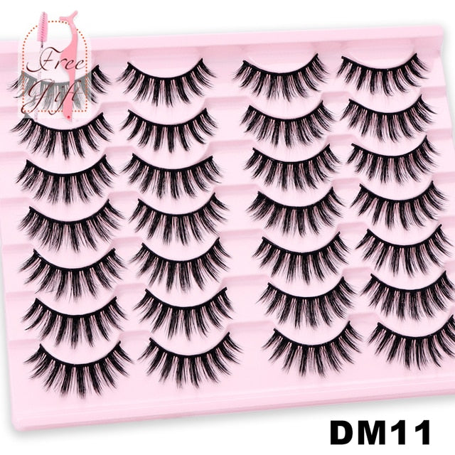 Natural False Eyelashes 5 Pairs Dramatic 3D Mink Lashes