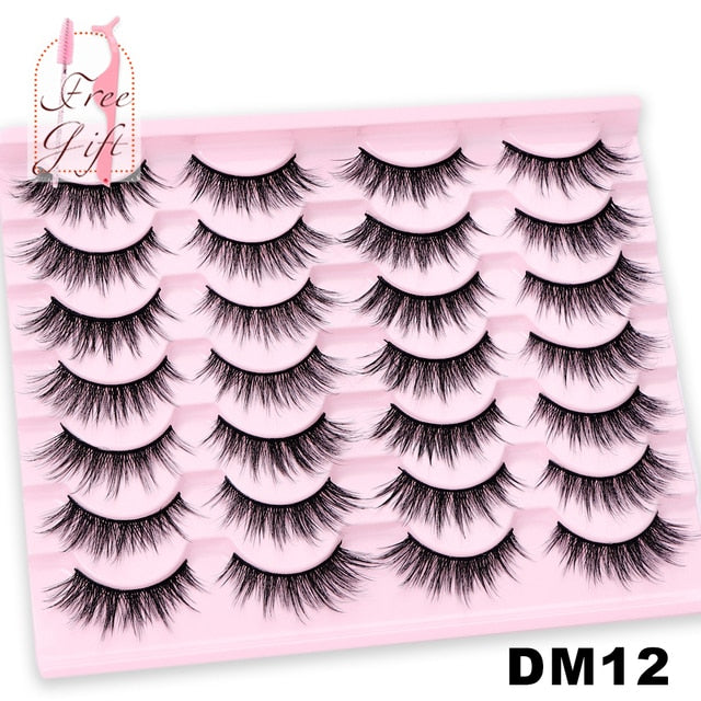 Natural False Eyelashes 5 Pairs Dramatic 3D Mink Lashes