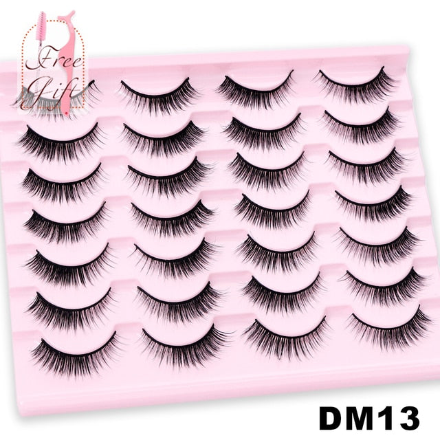 Natural False Eyelashes 5 Pairs Dramatic 3D Mink Lashes