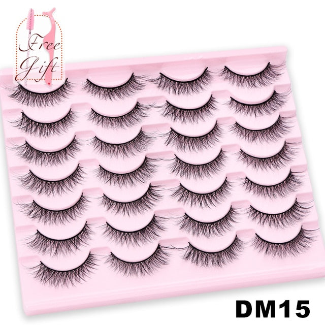 Natural False Eyelashes 5 Pairs Dramatic 3D Mink Lashes