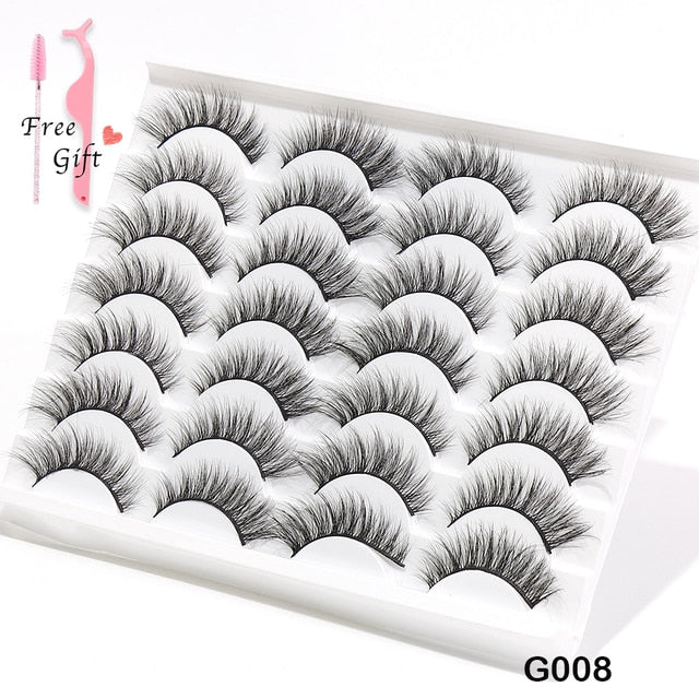 Natural False Eyelashes 5 Pairs Dramatic 3D Mink Lashes