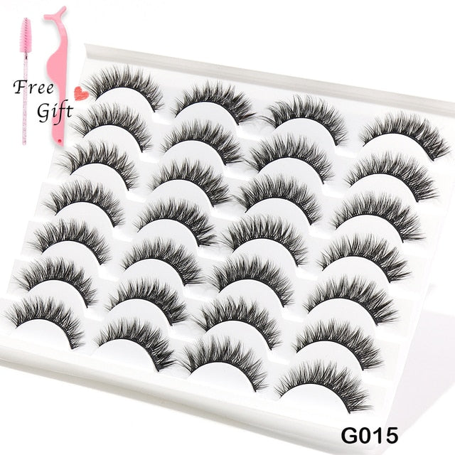 Natural False Eyelashes 5 Pairs Dramatic 3D Mink Lashes