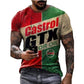 T shirts 3d Castrol Print Short Sleeve Letter Tops Fashion Oil