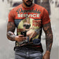 vintage Oversized America Route 66 Letters Printed O Collared T-Shirt