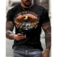 vintage Oversized America Route 66 Letters Printed O Collared T-Shirt