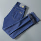 Stretch Cotton Thick Fleece Denim Pants- Jeans