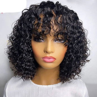 Short Pixie Bob Cut Human Hair Wig With Bangs