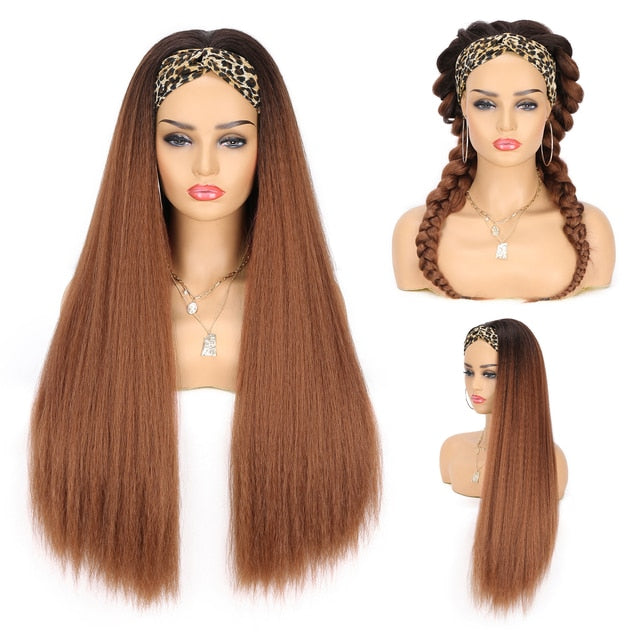 Yaki Straight Headband Synthetic Hair Wig