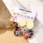 Gold Color Geometric Round Earrings Set For Women