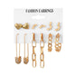 Pearl Crystal Stud Earrings Set For Women