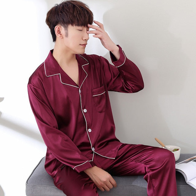 Sleepwear Silk Satin Pajama