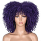 Short Hair Afro Kinky Curly Synthetic Wig With Bangs