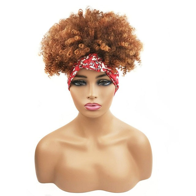 Kinky Curly Synthetic Headband Wigs For Women