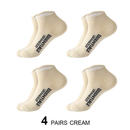 4Pcs Low Cut ESSENTIALS Cotton Socks