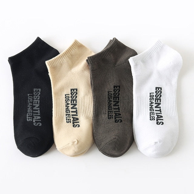 4Pcs Low Cut ESSENTIALS Cotton Socks