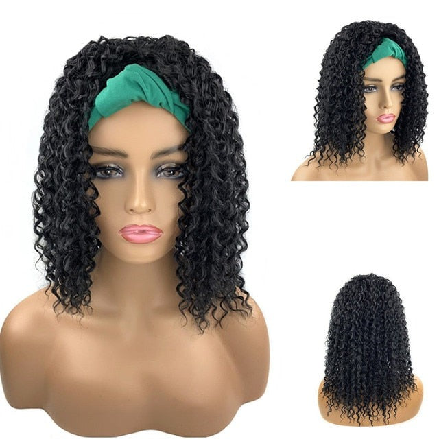 Kinky Curly Synthetic Headband Wigs For Women