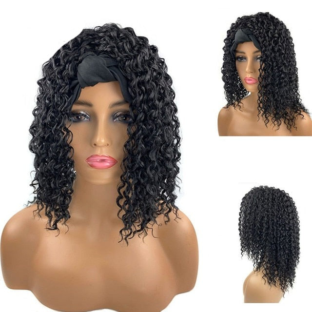 Kinky Curly Synthetic Headband Wigs For Women