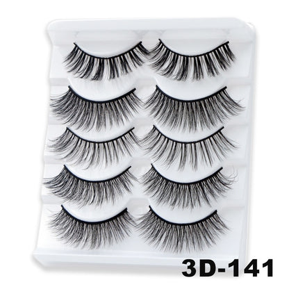 Natural False Eyelashes 5 Pairs Dramatic 3D Mink Lashes