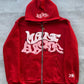 Y2K puffed print hoodie