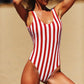 Printing Floral Monokini Backless V neck with Push Up Padded- Swimwear