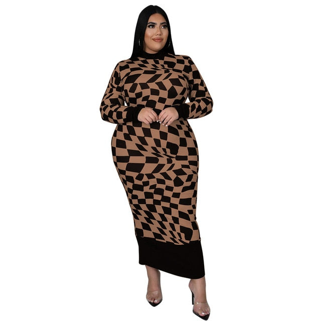 Plus Size Bodycon Long Dress for Women